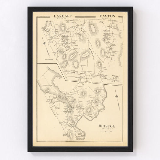 Vintage map of Easton, New Hampshire, 1892