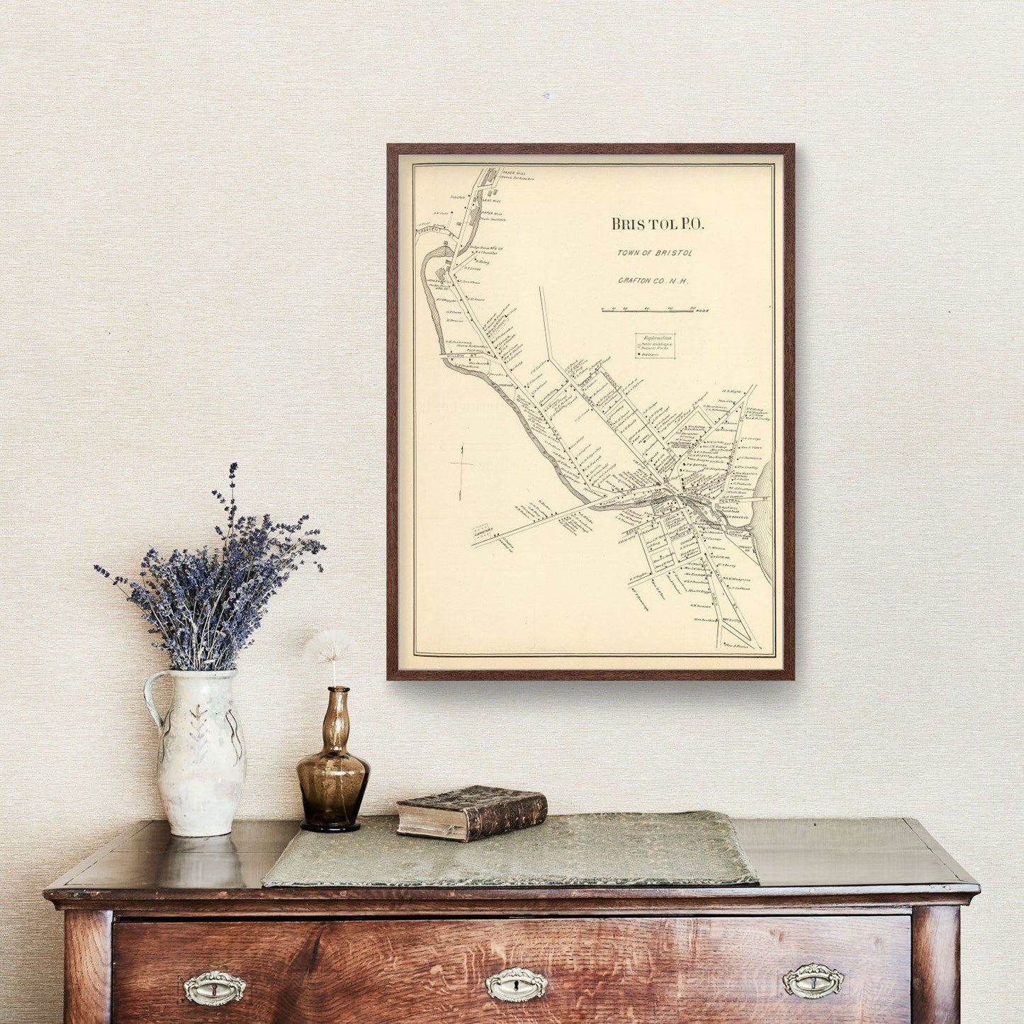 Vintage Map of Bristol, New Hampshire, 1892