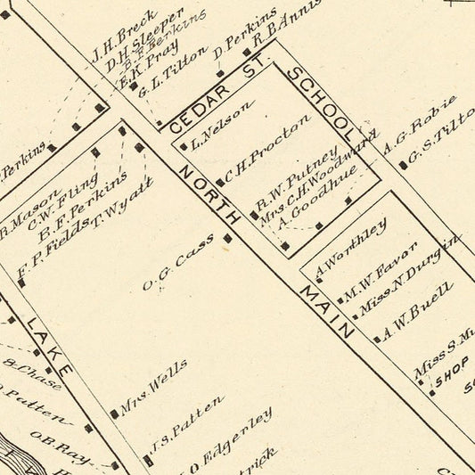 Vintage Map of Bristol, New Hampshire, 1892