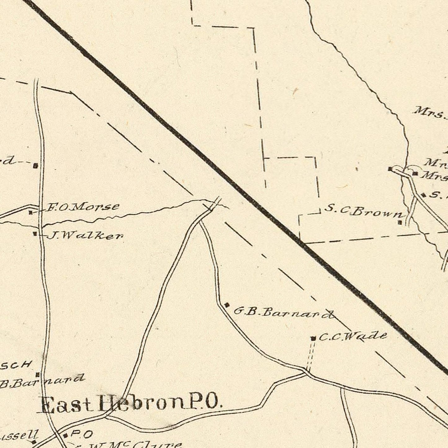 Vintage Map of Bridgewater, New Hampshire, 1892