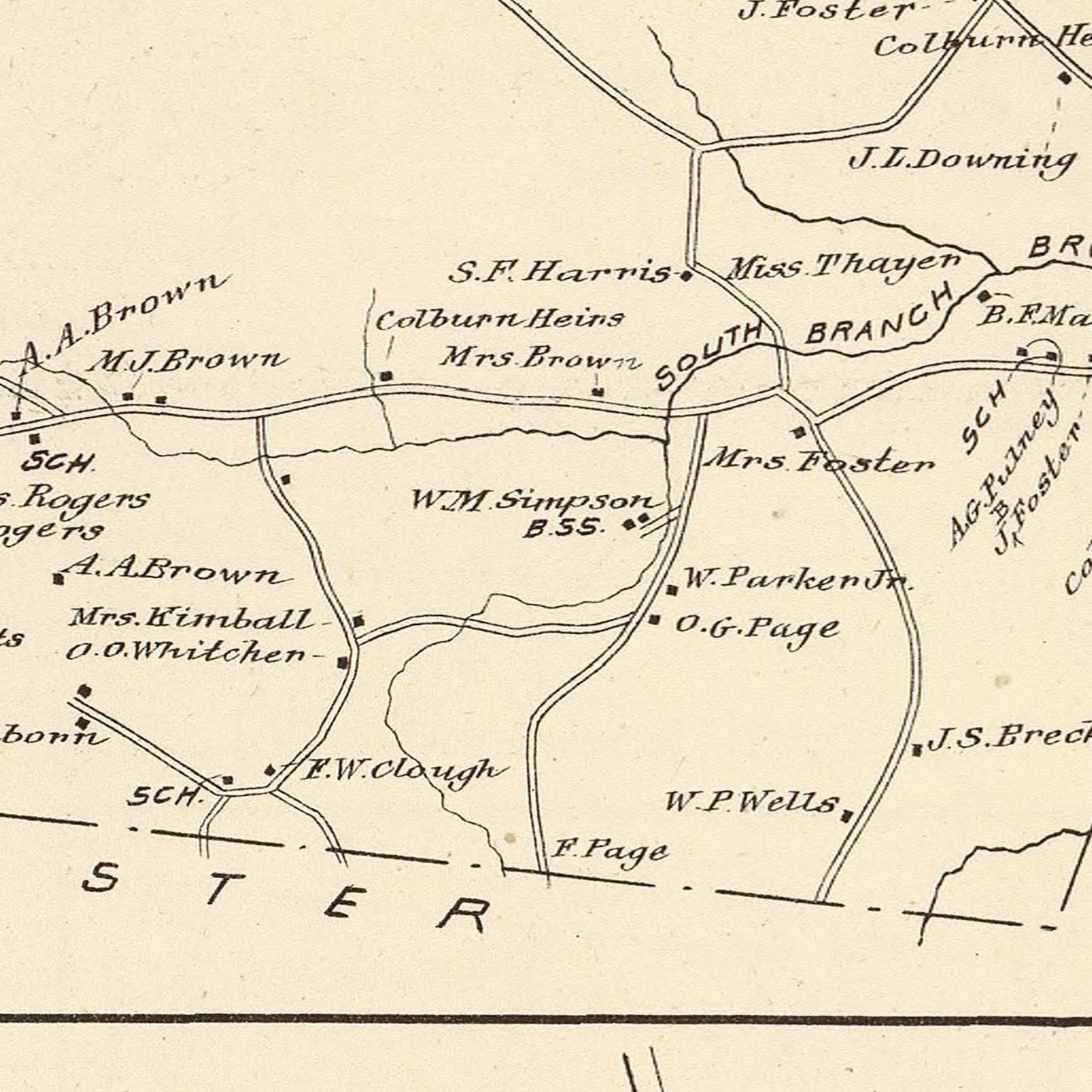 Vintage Map of Wentworth, New Hampshire, 1892
