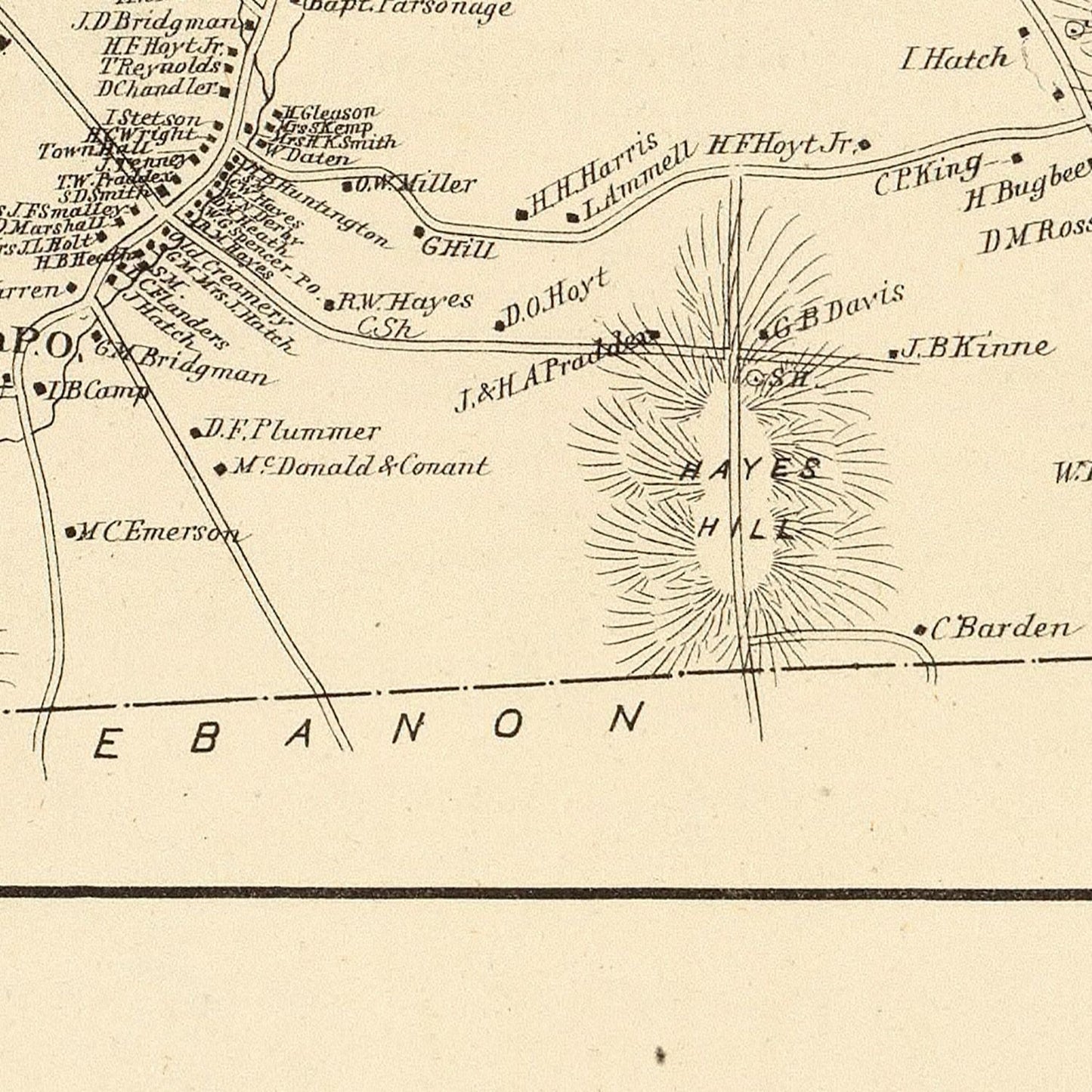 Vintage Map of Hanover, New Hampshire, 1892 II