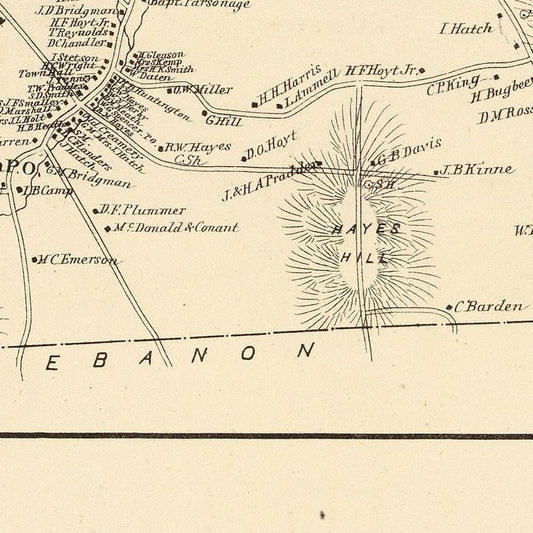 Vintage Map of Hanover, New Hampshire, 1892 II
