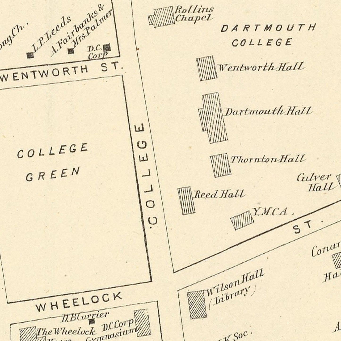 Vintage Map of Hanover, New Hampshire, 1892