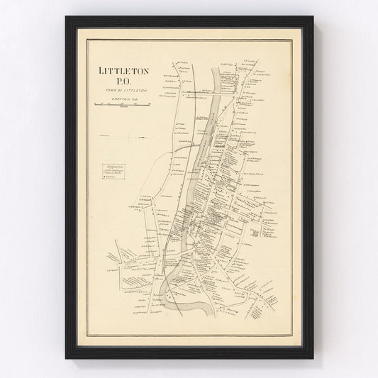 vintage map of Littleton, New Hampshire, 1892