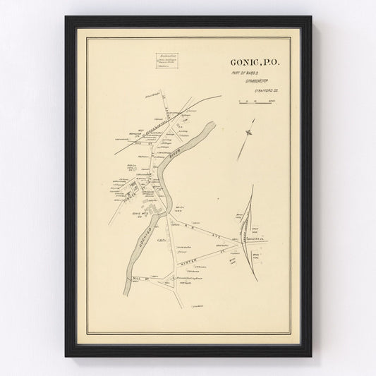 Vintage map of Gonic, New Hampshire, 1892