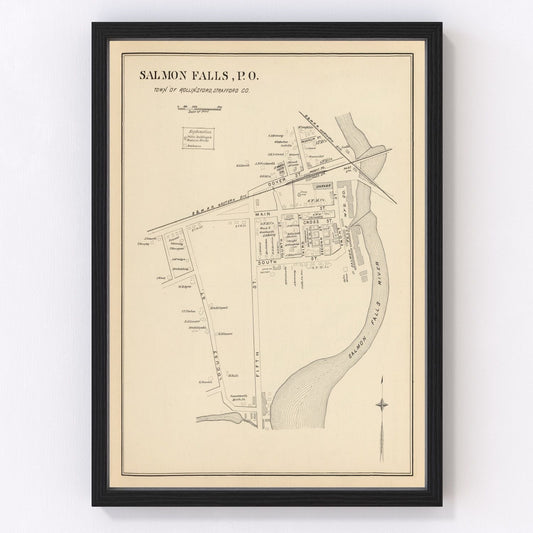vintage map of Rollinsford, New Hampshire, 1892