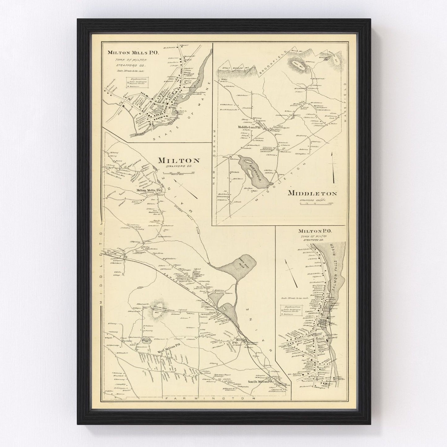 vintage map of Middleton, New Hampshire, 1892