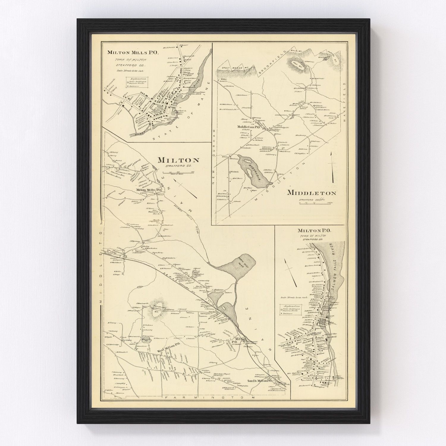 vintage map of Middleton, New Hampshire, 1892