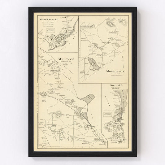 vintage map of Middleton, New Hampshire, 1892