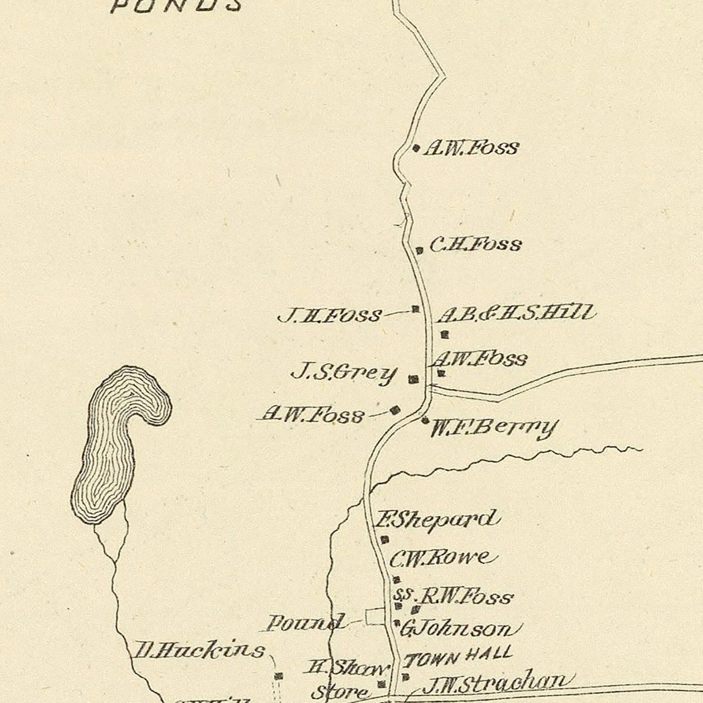 Vintage Map of Strafford, New Hampshire, 1892