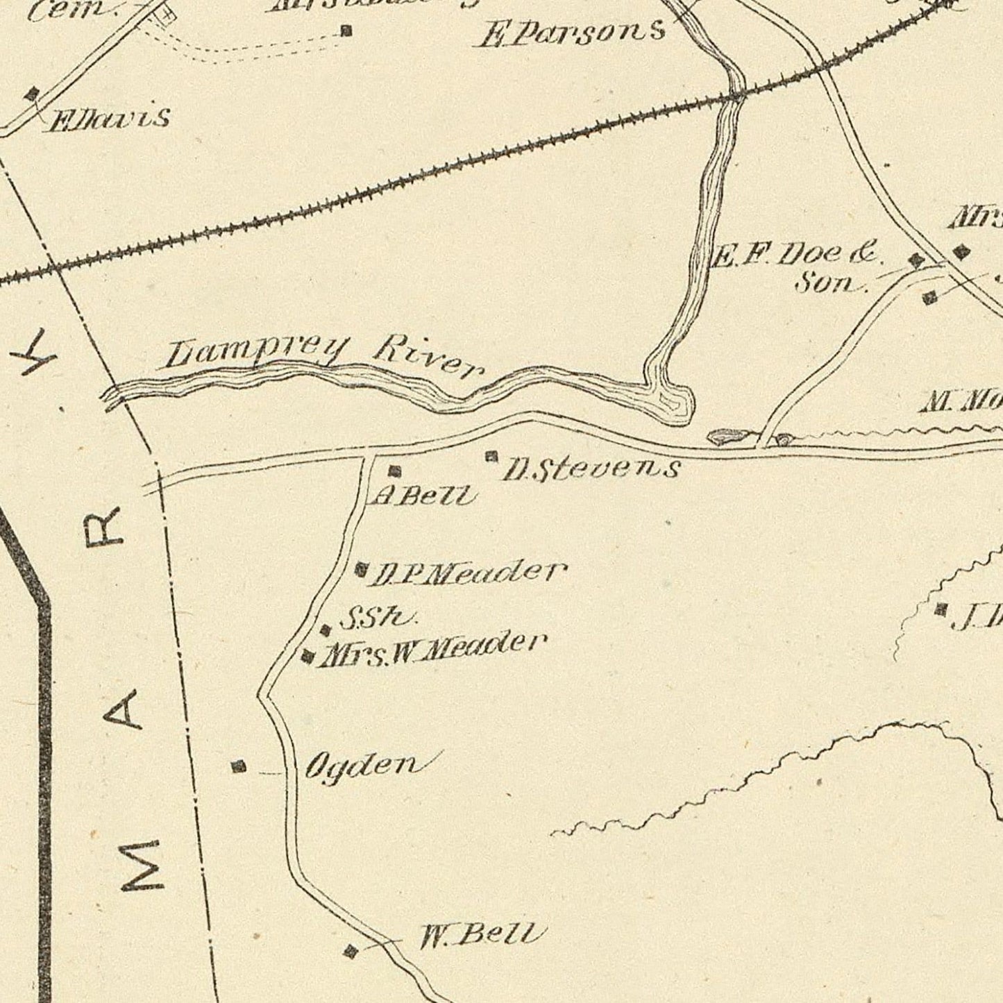 Vintage Map of Durham, New Hampshire, 1892