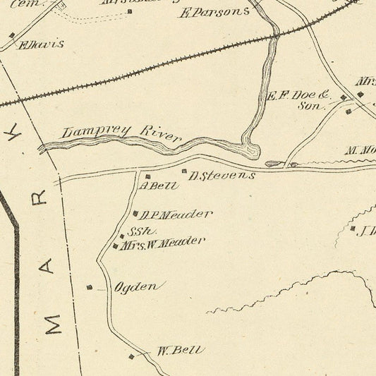 Vintage Map of Durham, New Hampshire, 1892