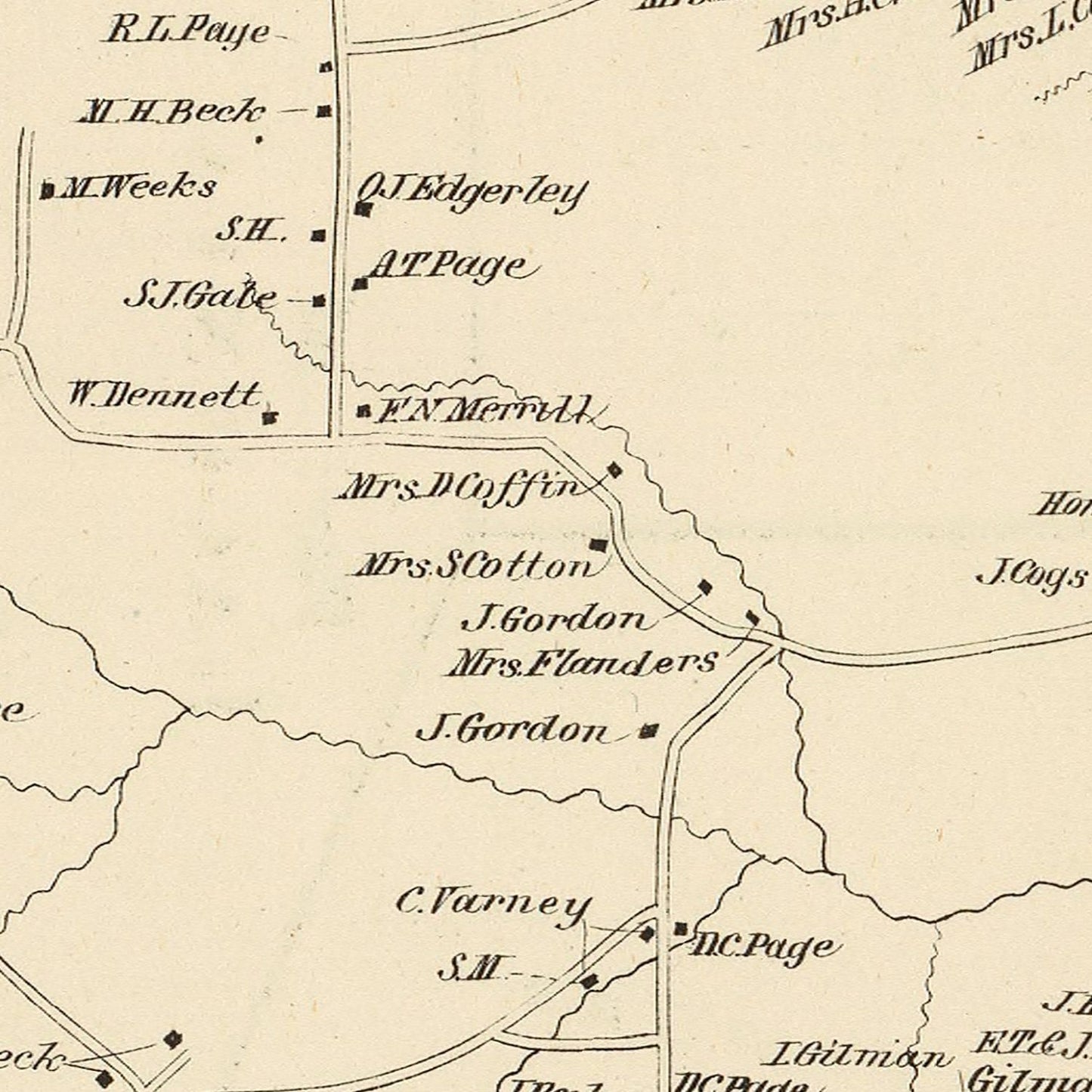 Vintage Map of Gilmanton, New Hampshire, 1892