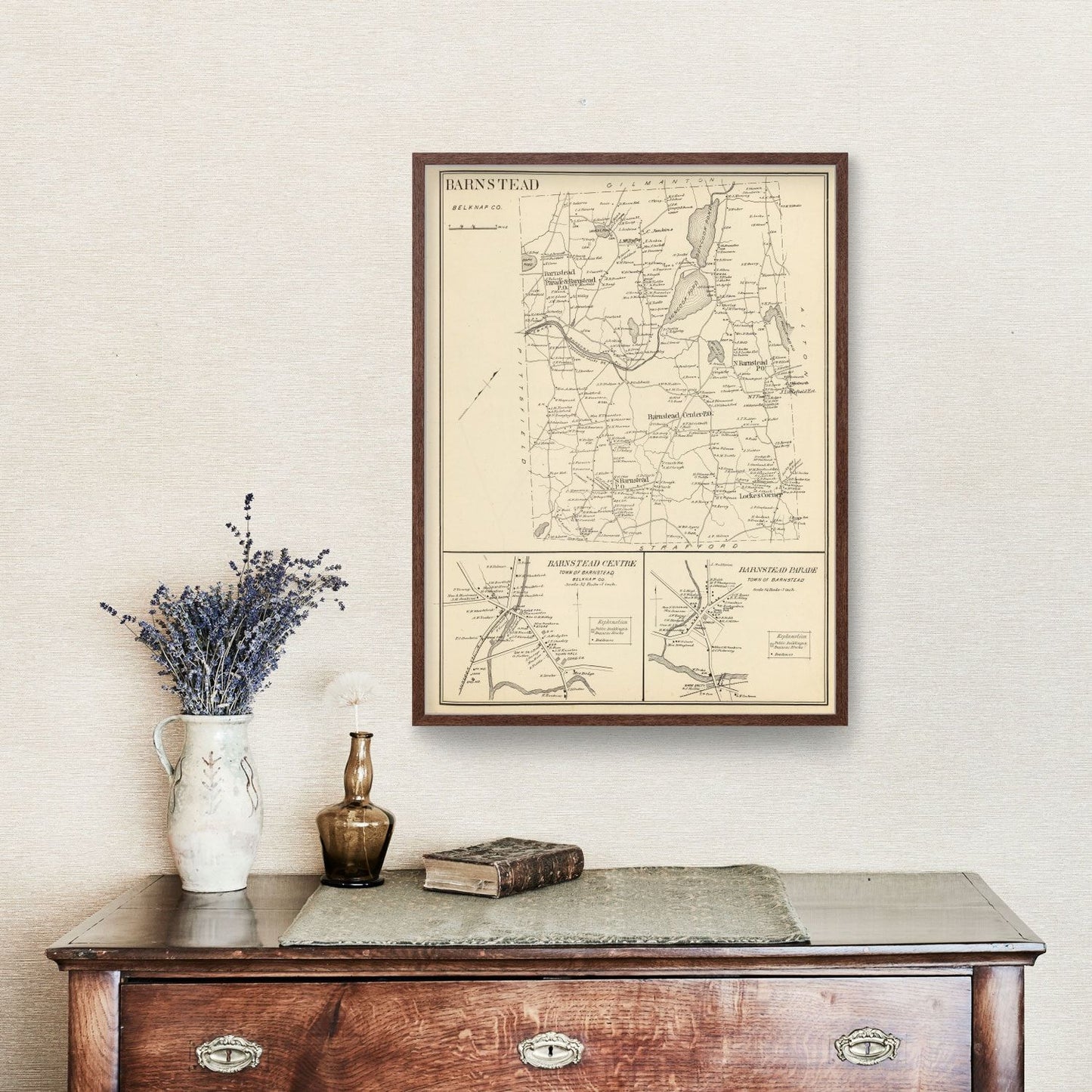 Vintage Map of Barnstead, New Hampshire, 1892
