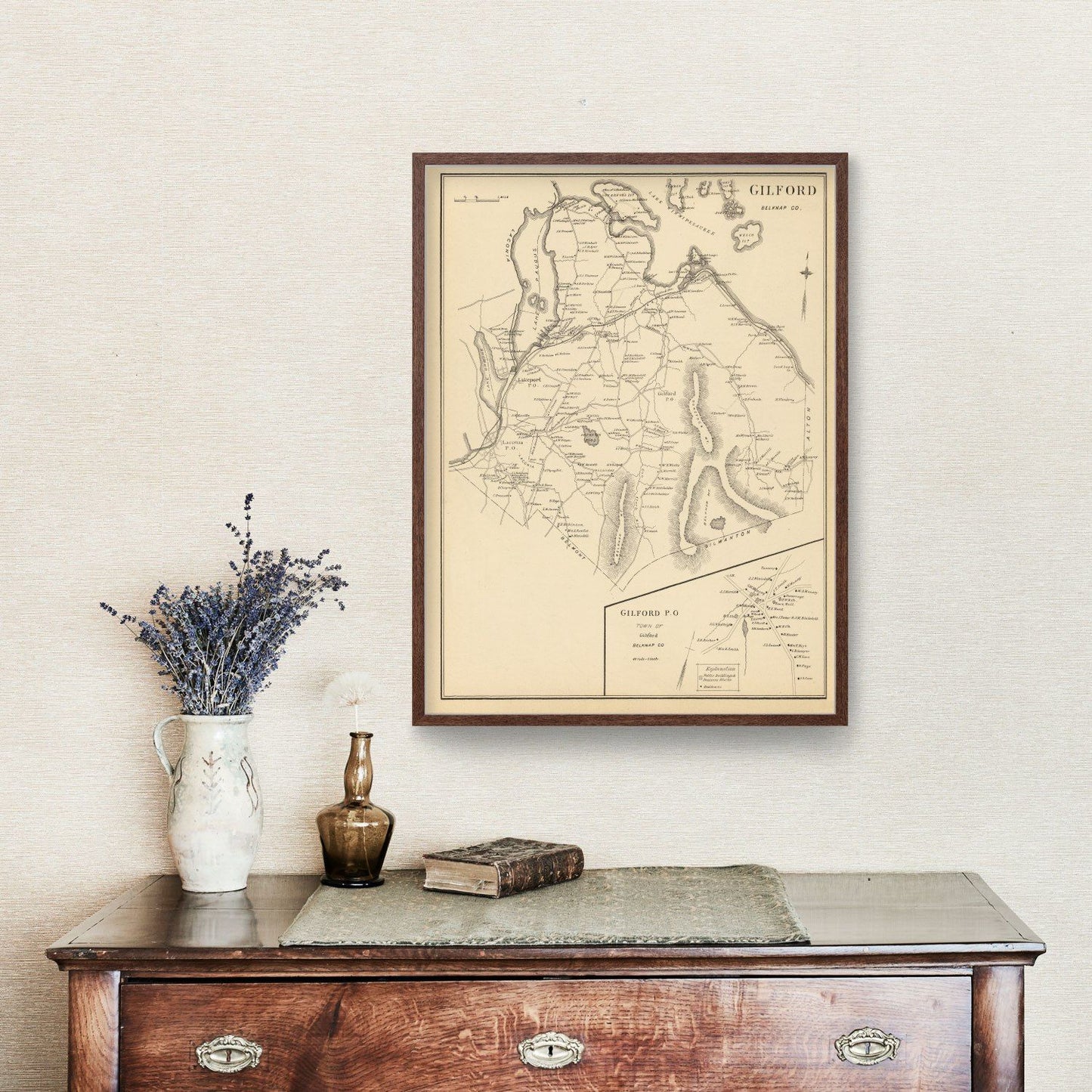 Vintage Map of Gilford, New Hampshire, 1892