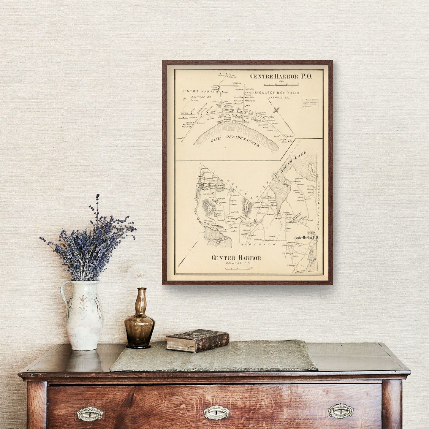Vintage Map of Center Harbor, New Hampshire, 1892