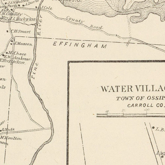 Vintage Map of Moultonville, New Hampshire, 1892