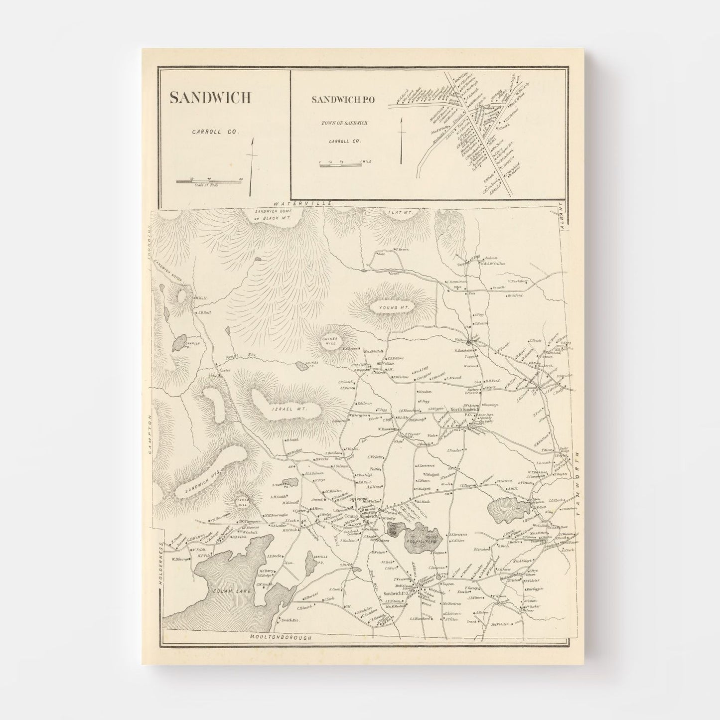 Vintage Map of Sandwich, New Hampshire, 1892