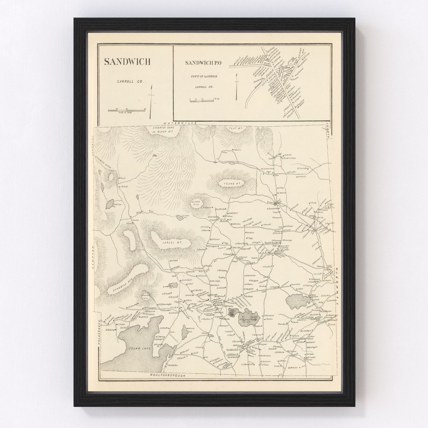 Vintage map of Sandwich, New Hampshire, 1892