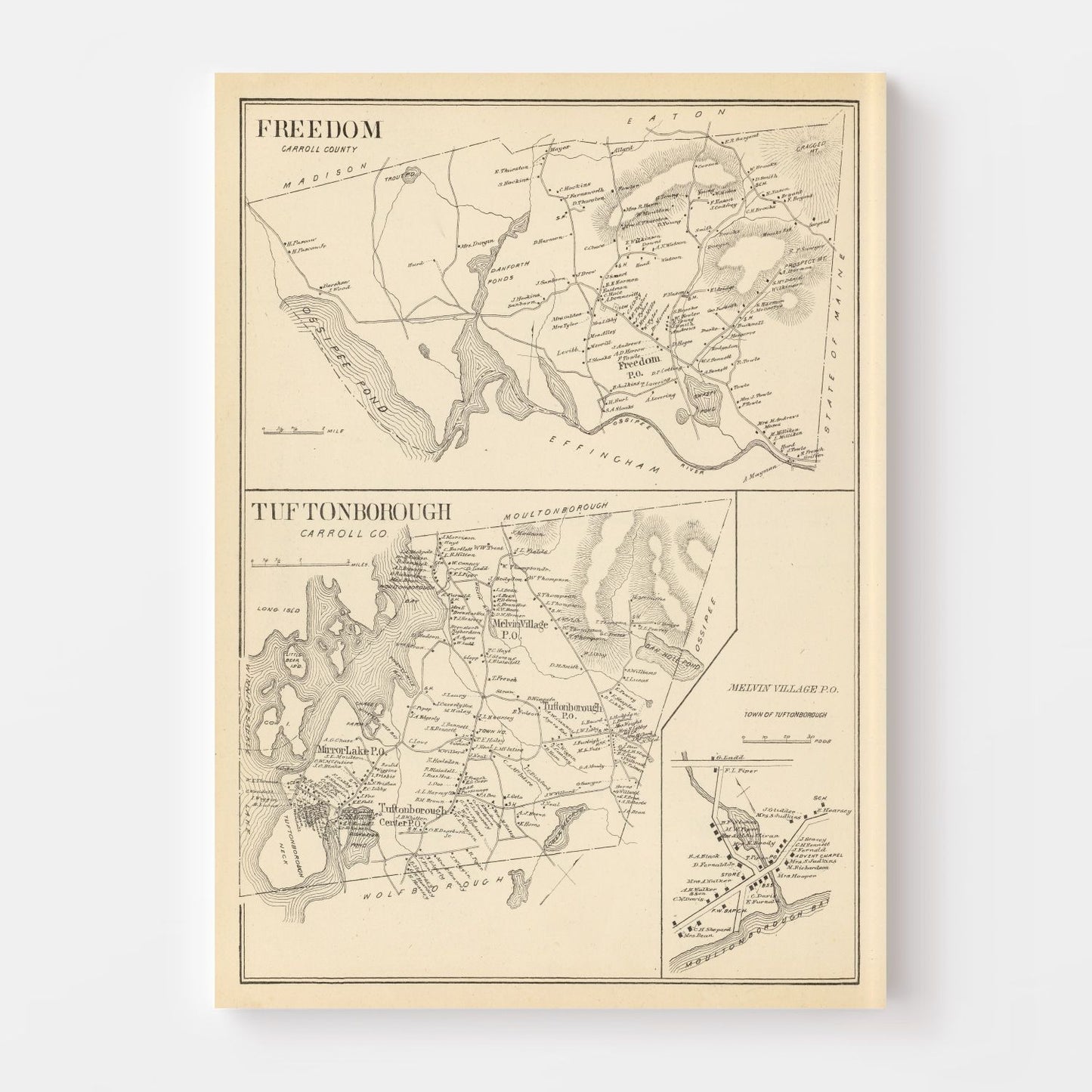 Vintage Map of Freedom, New Hampshire, 1892