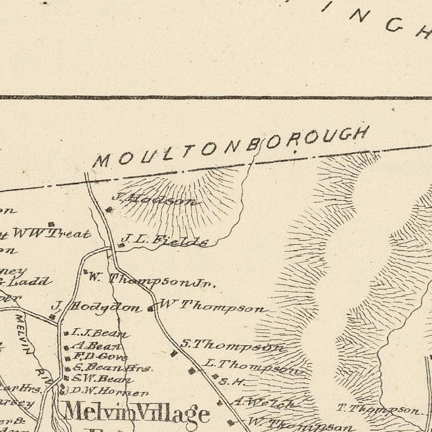 Vintage Map of Freedom, New Hampshire, 1892