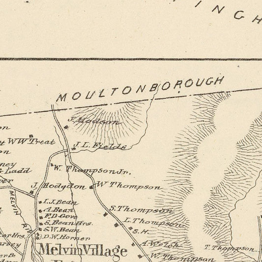 Vintage Map of Freedom, New Hampshire, 1892
