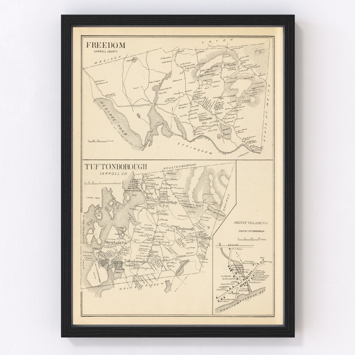 vintage map of Freedom, New Hampshire, 1892