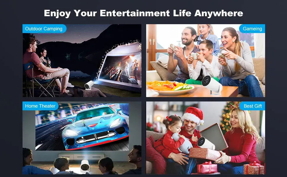 Smart Mini Projector with WiFi & Bluetooth – Turn Any Wall into a 130” Home Theater