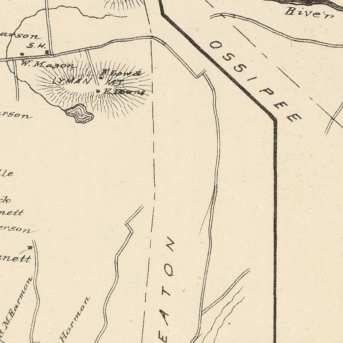 Vintage Map of Effingham, New Hampshire, 1892