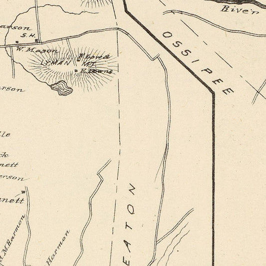 Vintage Map of Effingham, New Hampshire, 1892