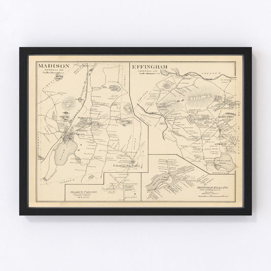 Vintage map of Effingham, New Hampshire, 1892