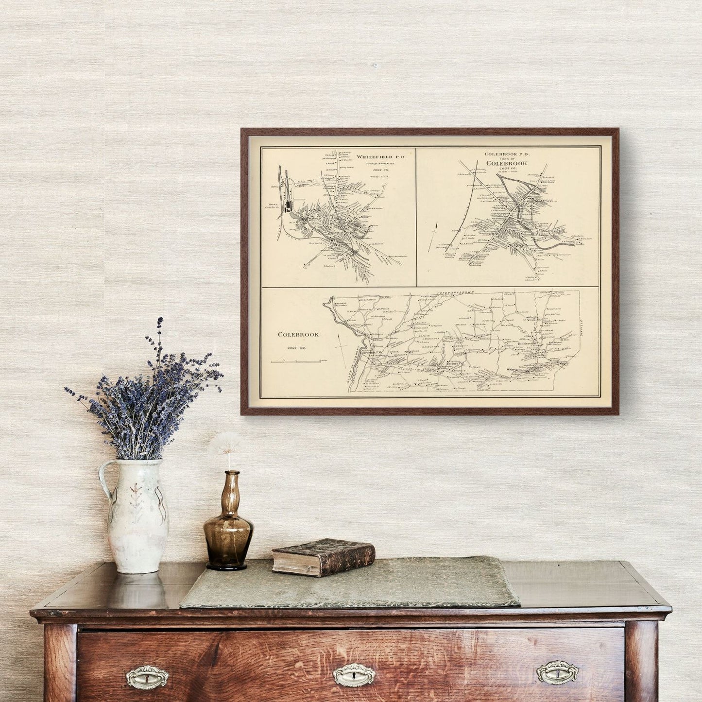 Vintage Map of Colebrook, New Hampshire, 1892