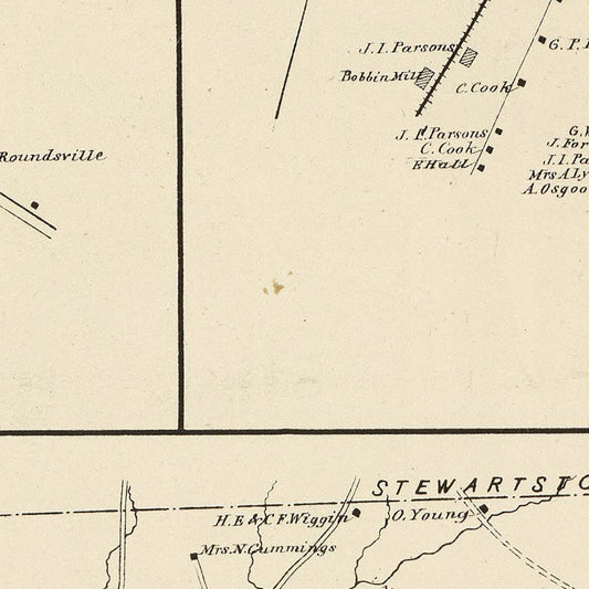 Vintage Map of Colebrook, New Hampshire, 1892