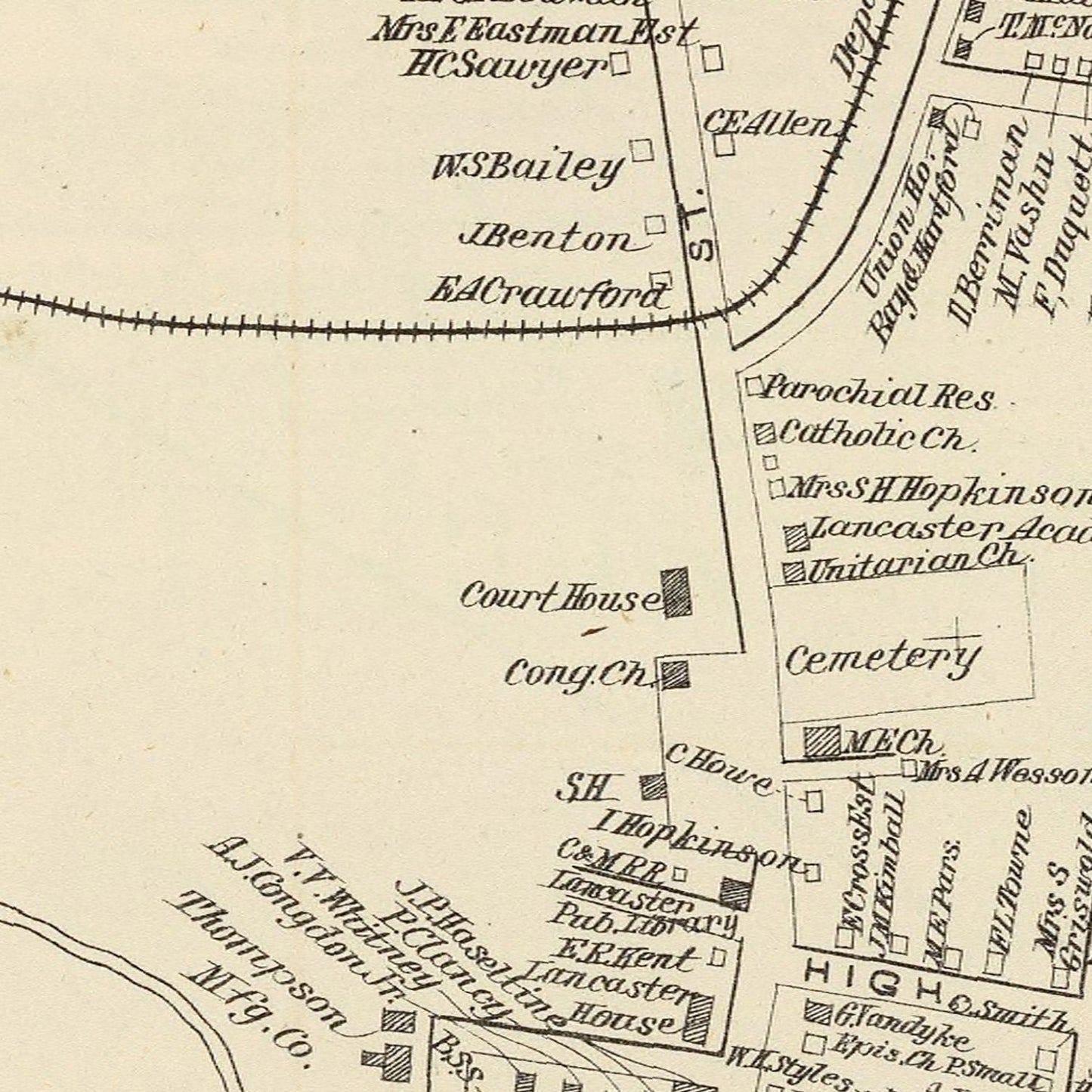 Vintage Map of Lancaster, New Hampshire, 1892