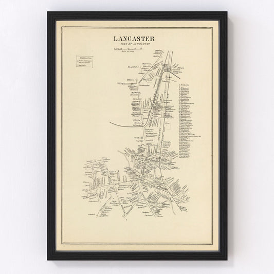 Vintage map of Lancaster, New Hampshire, 1892