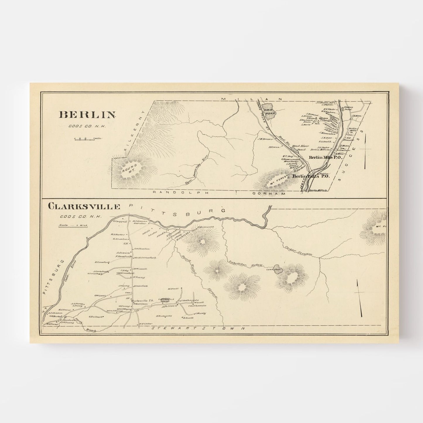 Vintage Map of Berlin, New Hampshire, 1892