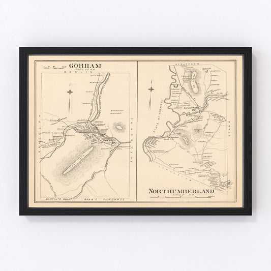 Vintage map of Gorham, New Hampshire, 1892