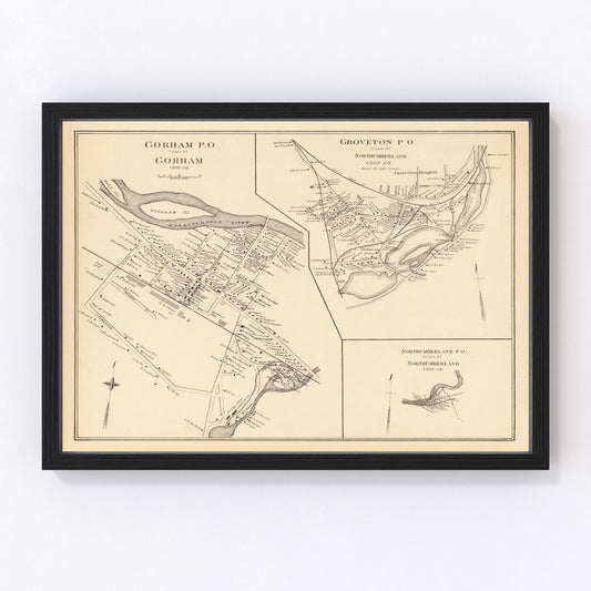 Vintage map of Gorham, New Hampshire, 1892