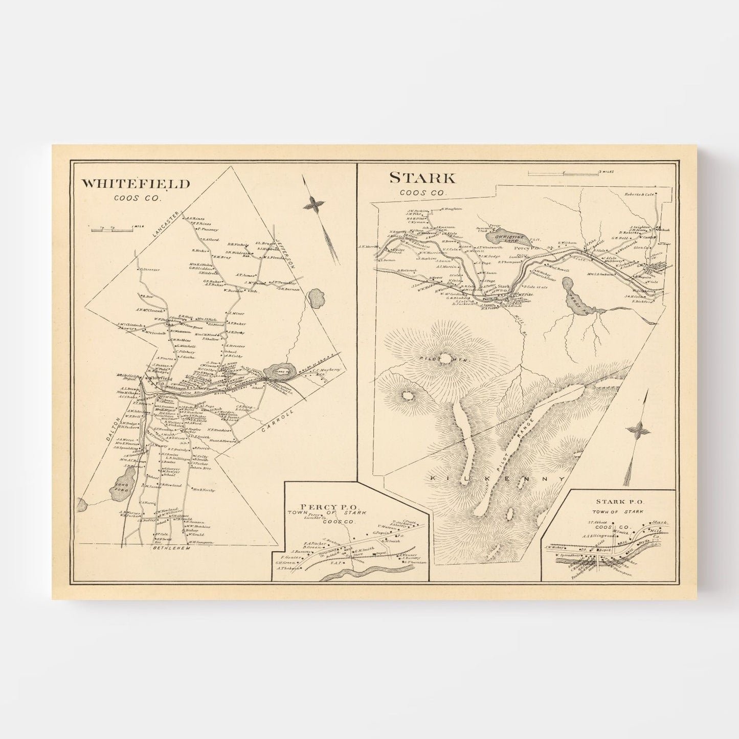 Vintage Map of Stark, New Hampshire, 1892