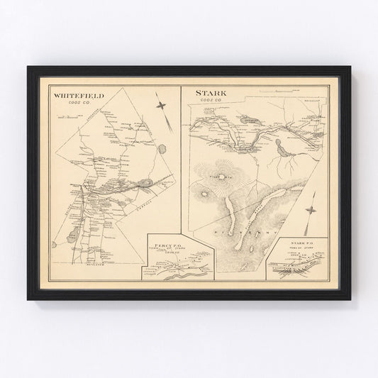 Vintage map of Stark, New Hampshire, 1892