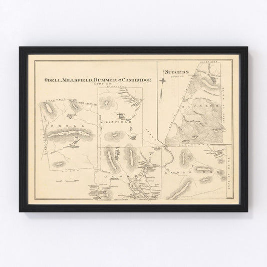 vintage map of Millsfield, New Hampshire, 1892