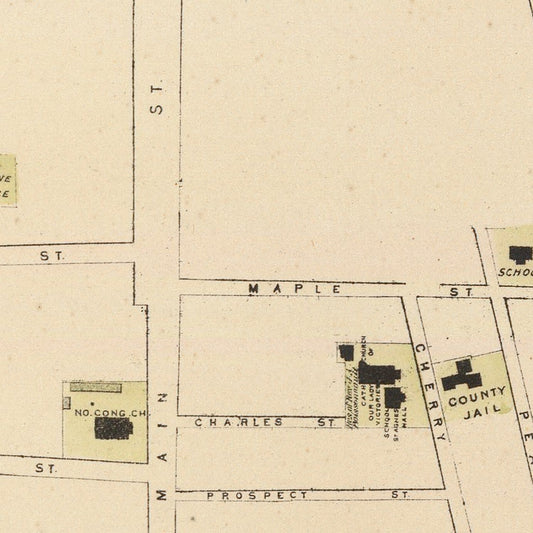 Vintage Map of Saint Johnsbury, Vermont, 1876