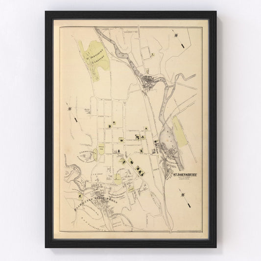 vintage map of Saint Johnsbury, Vermont, 1876