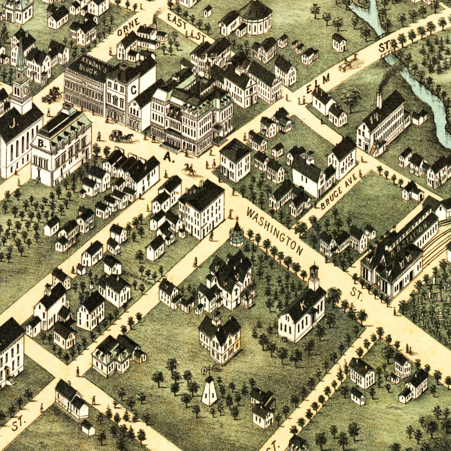 Vintage Map of North Attleborough, Massachusetts, 1878