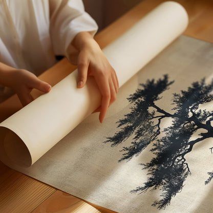 Zen Bonsai Tree Minimalist Japanese Wall Art