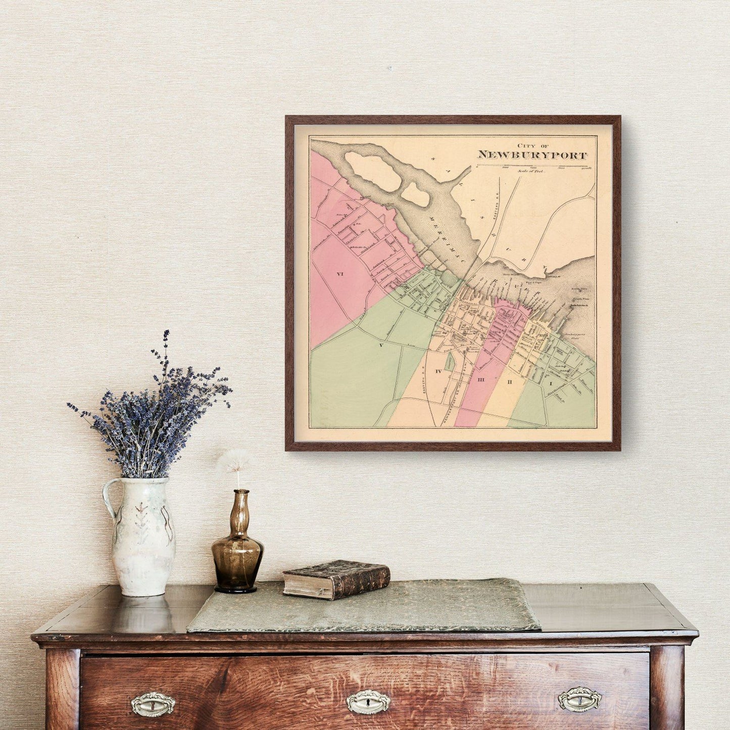 Vintage Map of Newburyport, Massachusetts, 1871