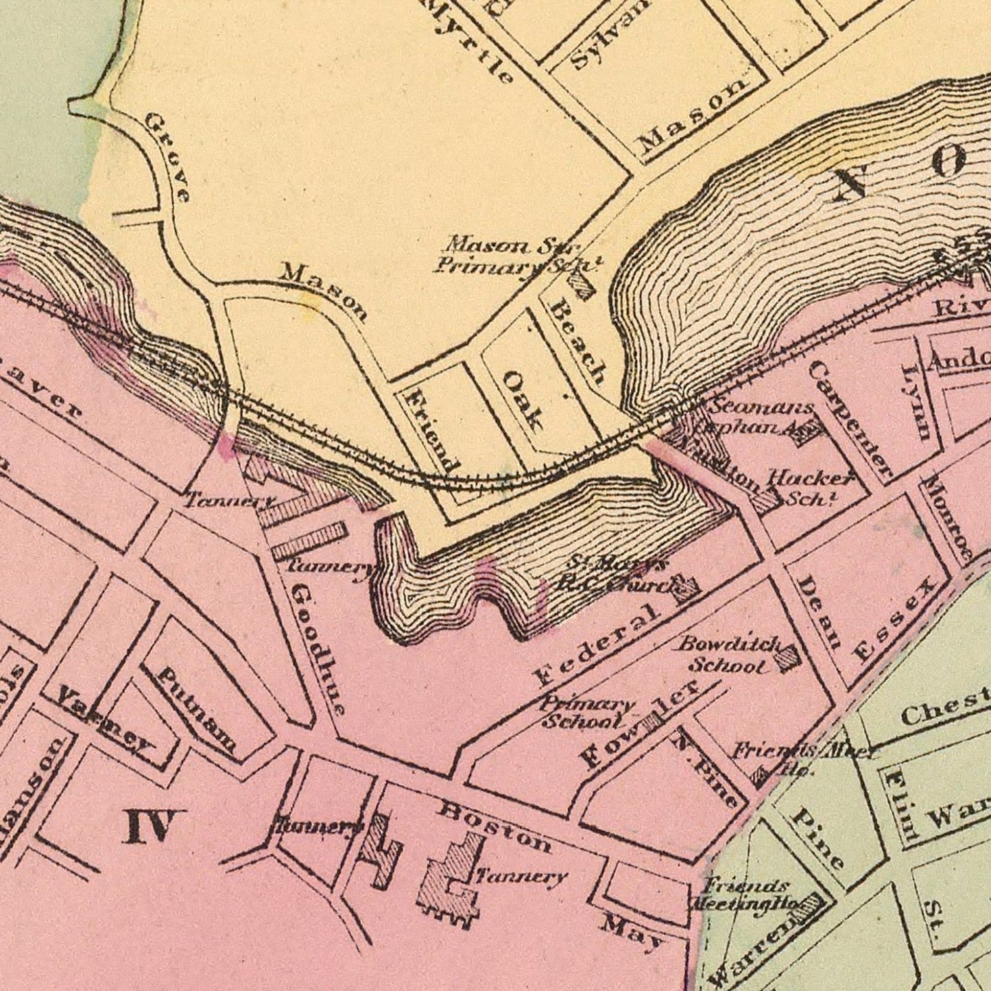 Vintage Map of Salem, Massachusetts, 1871
