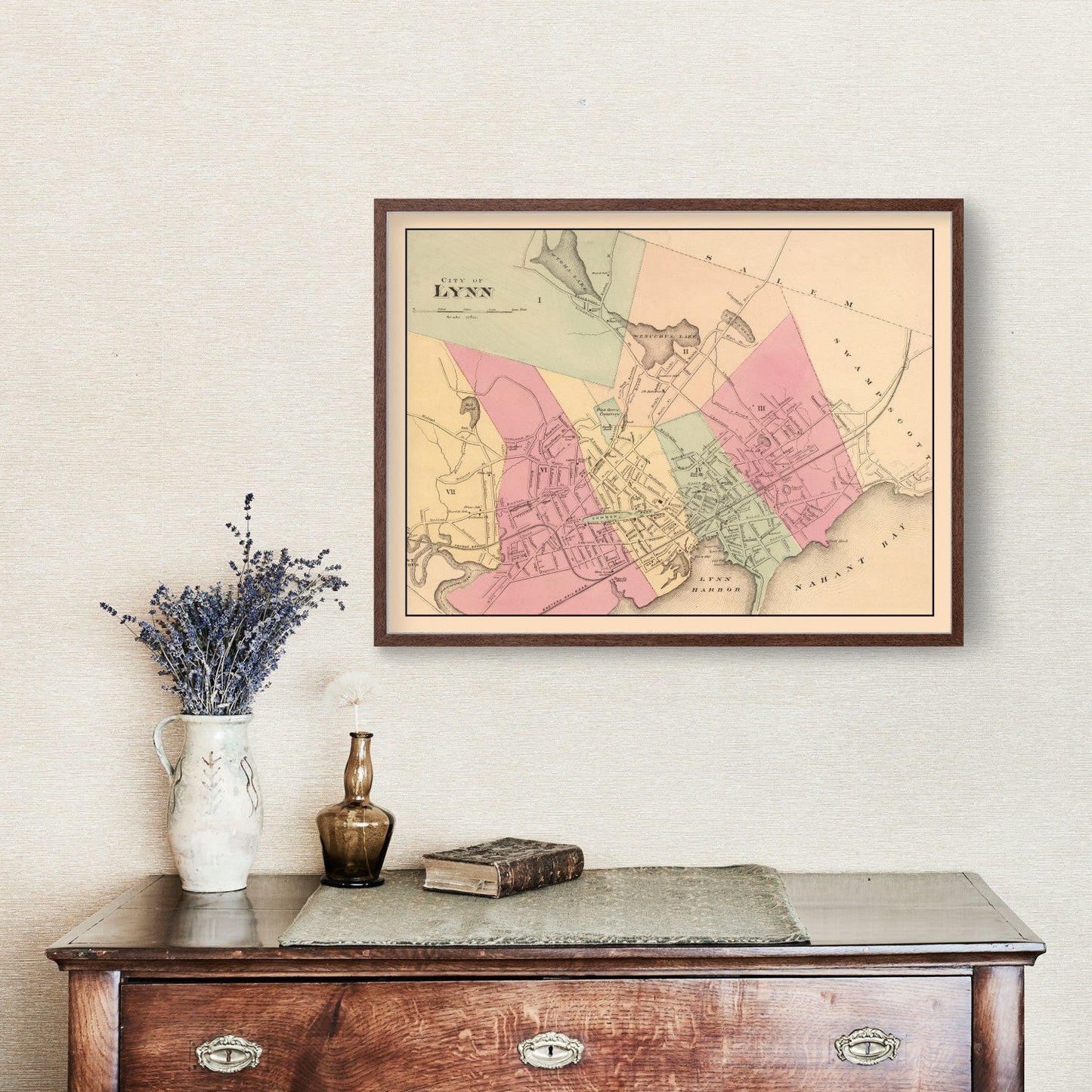Vintage Map of Lynn, Massachusetts, 1871 II