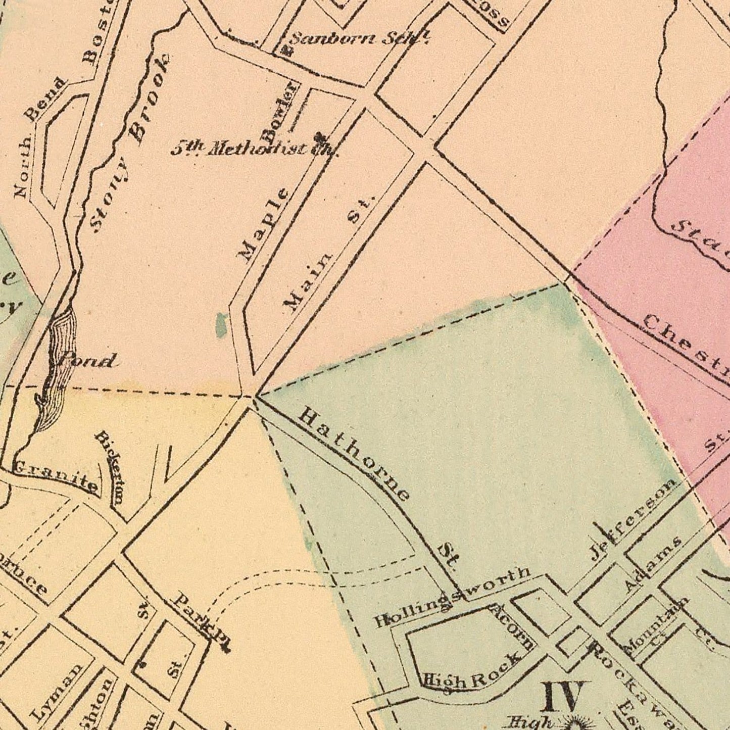 Vintage Map of Lynn, Massachusetts, 1871 II